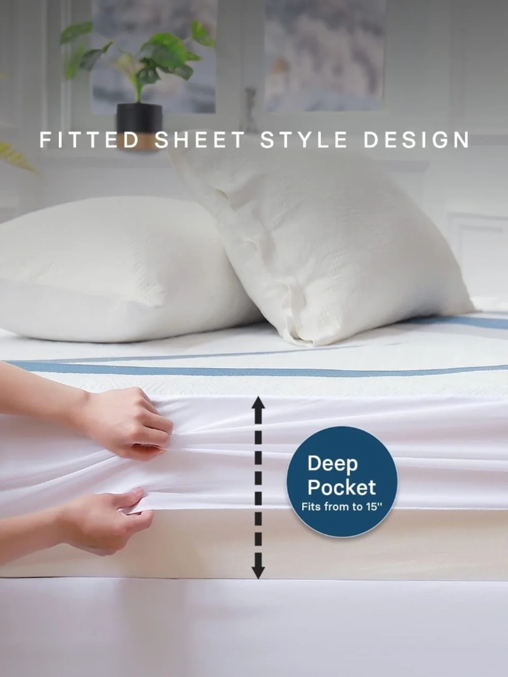 Gotcozy Electric Heated Mattress Pad King Size Dual Control, 6 Heat Setting-Blue